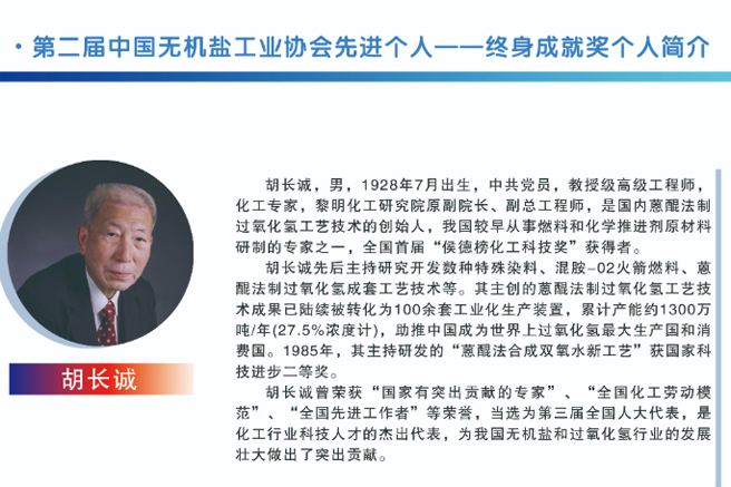 黎明院胡長誠榮獲中國無機鹽行業終身成就獎　
